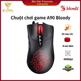 Chuột Chơi Game Có Dây A4tech Bloody A90 6200CPI 8 Nút (Đen) - Hàng Chính Hãng