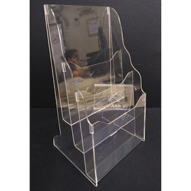 Kệ tờ rơi mica 3 ngăn size A4, A5 trong suốt