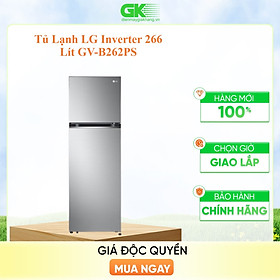Tủ lạnh ngăn đá trên lg smart inverter gv-b262ps 266l - hàng chính hãng