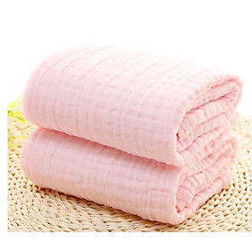 Khăn tắm xô nhăn 6 lớp cotton màu trơn siêu mềm, siêu thấm xuất Nhật cho bé yêu KT 105x105