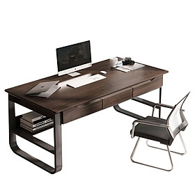 Mua Bàn học sinh  Bàn làm việc chân U có 3 ngăn kéo vân gỗ tối kích thước lớn 120*60*75cm