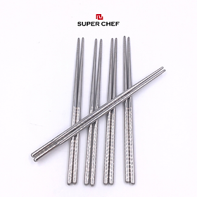 Mua Bộ 5 đôi đũa Super Chef inox 304 chống trơn an toàn  tiện dụng