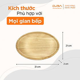 Mua Khay gỗ cao su decor  thớt gỗ trang trí hình elip màu tự nhiên chuẩn xuất khẩu - DUBA