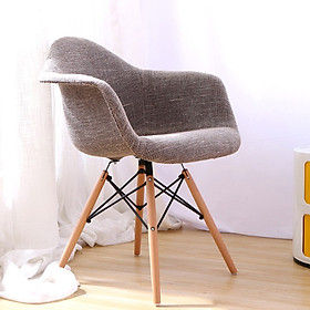 Ghế Armest Bọc Thổ Cẩm Chân Gỗ Ibie