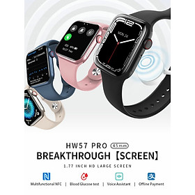 Mua Đồng hồ thông minh HW57 Pro - Kết nối NFC  Bluetooth  màn hình cảm ứng vuông 1.77 inch - Có ngôn ngữ tiếng Việt - Công nghệ sạc không dây - Điều khiển qua ứng dụng Wearfit Pro - Chống thấm nước IP68 - Gọi điện  đổi hình nền - Theo dõi sức khỏe