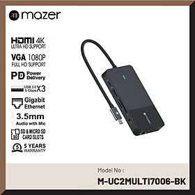 Cổng Chuyển Đổi Mazer Infinite Multimedia Pro Series Hub 10-in-1 USB-C- hàng chính hãng