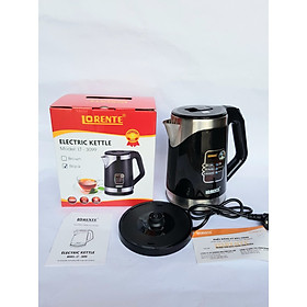 Bình ấm đun siêu tốc 2 lớp 2.0 lít, 1500w, không mùi, chống nóng, tự ngắt, rơ le chống cạn - lorente lt3099 - hàng chính hãng