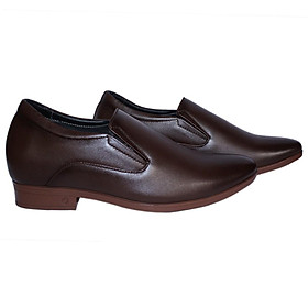 Giày tăng chiều cao Huy Hoàng da bò màu nâu đất Ht7552