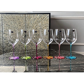 Mua Set 6 ly vang Uria màu chân 480ml Crystal Bohemia hàng chính hãng