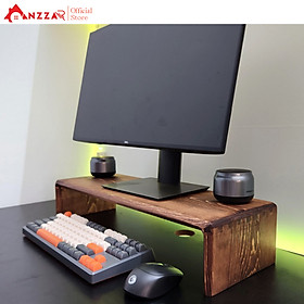 Mua Kệ Màn Hình Máy Tính PC Màu Nâu Rustic Kệ Gỗ Tự Nhiên Kê Màn Hình Uốn Cong Độc Đáo Sang Trọng Anzzar-07