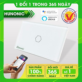 Mua CÔNG TẮC CẢM ỨNG WIFI HUNONIC 3 NÚT TRẮNG│Điều khiển từ xa qua điện thoại│Công tắc điện thông minh cao cấp hàng Việt Nam