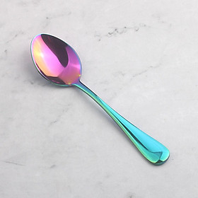 Stainless Steel 14cm Teaspoon Latte Ice Cream Sundae Coffee Spoon 4 Colors