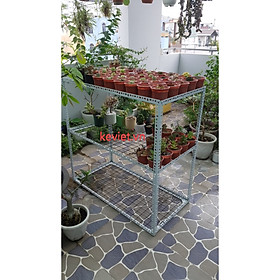 Mua Kệ sắt lắp ghép thông minh mặt lưới để chậu hoa  cây cảnh  ươm ki phong lan . Kích thước D100cm  rộng 50cm  cao 1m gồm 3 tầng