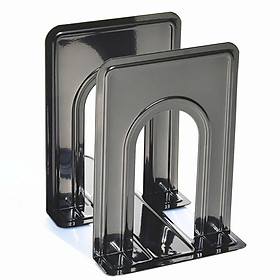COMBO 2 Giá Chặn Sách Kim Loại Để Bàn Bằng Tâm Thép Dày Đặc Có Đường Gân Chịu Lực MÀU ĐEN