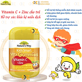 Hỗ trợ sức khỏe hệ miễn dịch cho trẻ Nature s Way Vita Gummies Vitamin C +