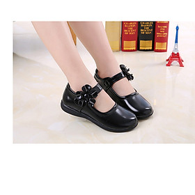 Giầy búp bê da đồng phục học sinh hoa nơ to dễ thương GBG10
