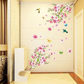 Decal Dán Tường Cành Đào Hồng 3 Binbin PK162 (135 x 60 cm)