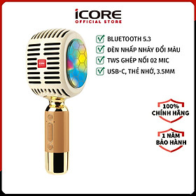 Hình ảnh Review Micro Karaoke kèm loa Bluetooth iCore YM99 - Hàng chính hãng