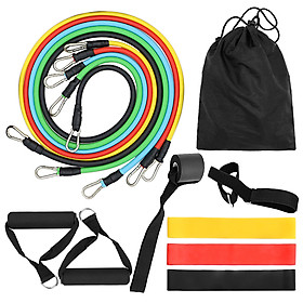 14pcs Resistance Bands Set Workout Fintess Exercise Tube Bands Jump Rope Door Anchor Ankle Straps Cushioned Handles