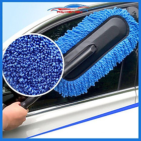 Chổi lau xe màu xanh rửa ô tô vệ sinh sợi mịn điều chỉnh kích thước