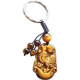 Móc Khóa 12 Con Giáp Đá Mắt Hổ Tuổi Dậu Ngọc Quý Gemstones MK14