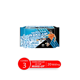 Combo 3 Khăn Ướt Lau Cơ Thể Wake-up, 20 Miếng