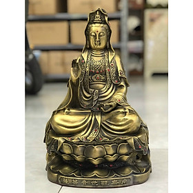 Phật bà quan âm ngồi - Vật phẩm phong thủy (kt 44x26cm)