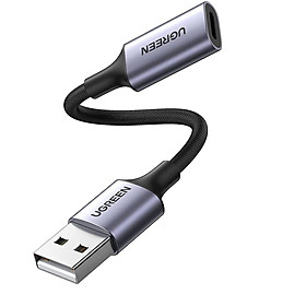 Ugreen UG20479US389TK 25CM Màu Xám Cáp chuyển đổi âm thanh USB 3.0 sang cổng tai nghe Lightning Hỗ trợ Mic điều khiển âm lượng Tương thích với Máy Tính, MacBook - HÀNG CHÍNH HÃNG