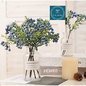 Cành lá berry cao 30cm dùng trong decor trang trí nhà cửa, hoa lụa cao cấp, hoa cưới