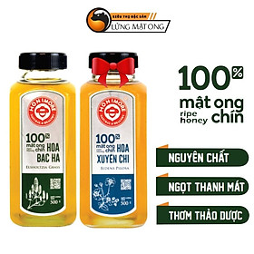 Combo Mật ong nguyên chất Hoa Bạc Hà Honimore 500g tặng mật ong chín Honimore 500g