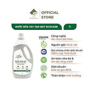 Nước rửa tay Hữu cơ diệt khuẩn dạng bọt Tinh dầu Thiên nhiên Cam/Quế/Nhài 1L thương hiệu ECOCARE ( tặng kèm vỏ tạo bọt) - Nhài