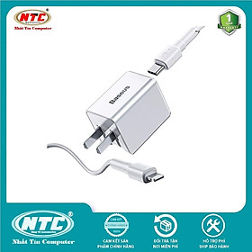 Mua Bộ cốc sạc và cáp sạc Type-C to LN Baseus Traveler PD 18W TC-075PPS dành cho IP/IPAD (Trắng) - Hàng Chính Hãng