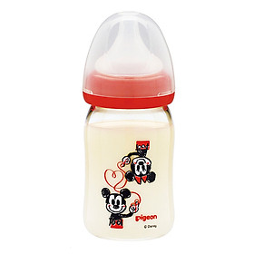 Bình Sữa Hình Vẽ Mickey Pigeon (160ml) - Hàng Nhập Khẩu Từ Nhật Bản