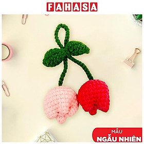 Móc Khoá Len Thủ Công Hoa Tulip - Màu Hồng (Sắc Độ Màu Giao Ngẫu)