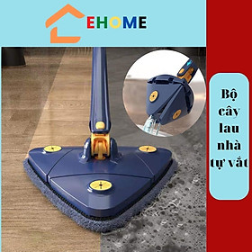 Cây lau nhà xoay 360 độ thông minh tự vắt chổi lau nhà tam giác tự giặt xoay 360 đa năng