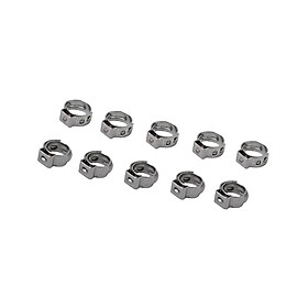 10 Pieces Stainless Steel Single Ear Hose Clamps 8.8mm-10.5mm Adjustable