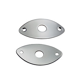 2-4pack 2 Pieces Metal Oval Curved Jack Plate for Electric Guitar Bass Parts
