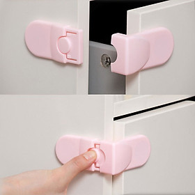 Móc khoá tủ lạnh an toàn cho bé, khoá tủ Vuông góc khóa ngăn kéo trẻ em, chốt tủ lạnh cao cấp BABO (TBB157)