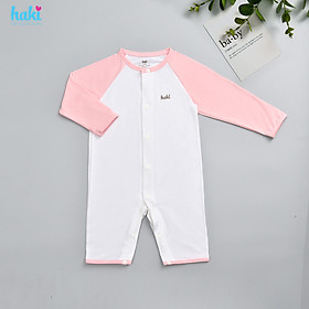 Bộ body sơ sinh cài giữa, tay raglan phối màu vải sợi tre cao cấp siêu mềm mịn BB037- bodysuit cho trẻ sơ sinh - bé trai - bé gái , Bộ áo liền quần bodysuit cho bé Haki