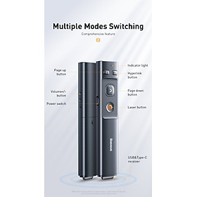Mua Bút Laser trình chiếu Baseus Orange Dot Wireless Presenter Standard Version cho Laptop/ Macbook (100m. 2.4Ghz USB/Type C Receiver  Wireless Remote Control  Red Laser Pointer/ Presenter) - Hàng chính hãng