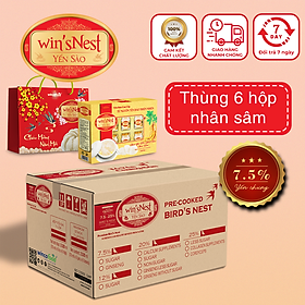 Combo 6 hộp nước yến sào win'sNest nhân sâm (6 Lọ x 70 ml / Hộp) thích hợp cho người lớn và người bệnh trong quá trình hồi phục sức khỏe