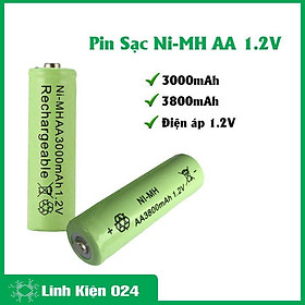 Mua Pin sạc Ni-MH AA điện áp 1.2V dung lượng lớn 1800mA/3000mA/3800mA tùy chọn (giá/1viên)