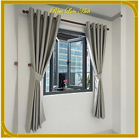 Rèm cửa chính, rèm cửa sổ, ngăn phòng chống nắng, cách nhiệt - Màu xám bạc họa tiết karo