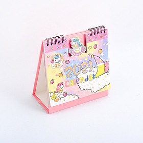 Lịch Để Bàn 2021 Siêu Dễ Thương Để Bàn Làm Việc Học Tập Tặng Kèm Sticker Trang Trí