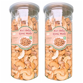 1KG HẠT ĐIỀU RANG MUỐI SẠCH VỎ BÉO THƠM - COMBO 2 HŨ