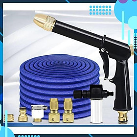  Bộ dây và vòi xịt tăng áp lực nước  rửa xe tưới cây loại 7.5m (dãn nở 22m)  206733