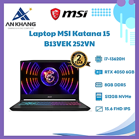 Mua Laptop MSI Katana 15 B13VEK 252VN | CPU i7-13620H | RAM 8GB DDR5 | SSD 512GB PCle | VGA RTX 4050 6GB | 15.6 FHD IPS 144Hz | Win11 - Hàng Chính Hãng - Bảo Hành 24 Tháng