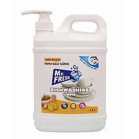 Nước rửa chén bát siêu sạch khử mùi hải sản Mr Fresh 1,6L Tinh Dầu Gừng/ Tinh Dầu Quế / Tinh Chất Cám Gạo