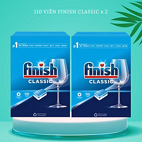 Combo 2 hộp viên rửa bát Finish 110 viên made in EU dùng cho máy rửa bát