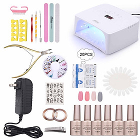 Nail Art Kit Nail Dryer Nail Polish Gel Kit Cuticle Remove Kit Nail File Kit Nail Decor Kit Nail Polish Remover UV Gel
